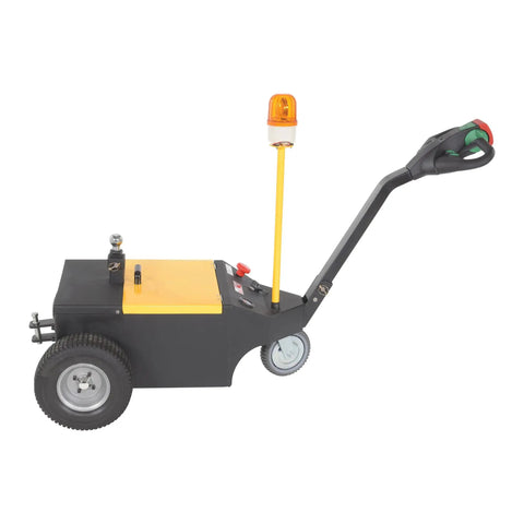 Heavy Duty Electric Powered Tugger 3K Cart Mover with handle, compact design and safety light for airports and warehouses