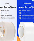 Comparison of Badass 4 Inch X 180 Foot Vapor Barrier Tape Rock Solid 9 Mil White Polyethylene Sealant for Crawl Spaces.