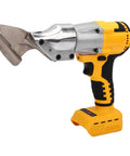 Gowenic 20V Cordless Electric Metal Shears With Brushless Motor and 360 Degree Rotating Head for Sheet Metal Cutting. Side view.