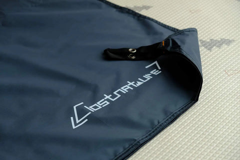 Detail of Ultralight Tent Footprint Ground Sheet Tarp For Camping Waterproof Protection with corner grommets and logo visible.