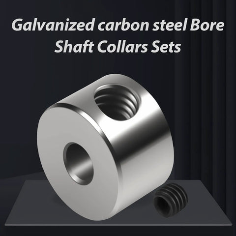 Galvanized carbon steel bore shaft collar set with set screw, industrial use