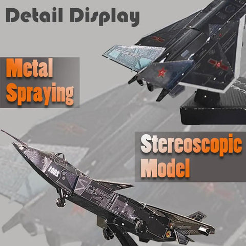 Metal Fighter Jet Puzzle For Adults And Military Enthusiasts, Dope DIY Attack Plane Model Kit For Men, stereoscopic display