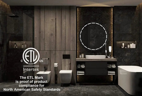 Ultra Bright Vanity LED Strip Lights 10 Ft Dimmable Touch Control For Makeup Table And Bathroom Mirror With 60 LEDs 6500K White High Clarity Lighting ETL Listed Mirror Not Included in modern bathroom setting