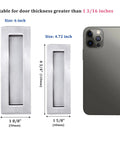 Sliding Pocket Door Handles Recessed Finger Pulls Set For Closet And Barn Doors Stainless Steel Brushed Nickel 2 Pack 5.91 Inch