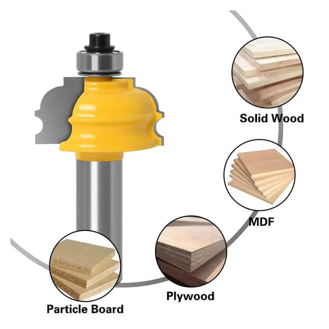 12mm Or 1/2in Shank Architectural Molding Router Bit For Pro Woodworking Carving Decorative Trims And Complex Profile Shaping Your Home Projects, showing profile cutter details.