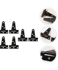 Rotating Concealed Cabinet Hinges Set Of Six Heavy Duty Door Fittings in black metal, displayed with close-up details and installation views