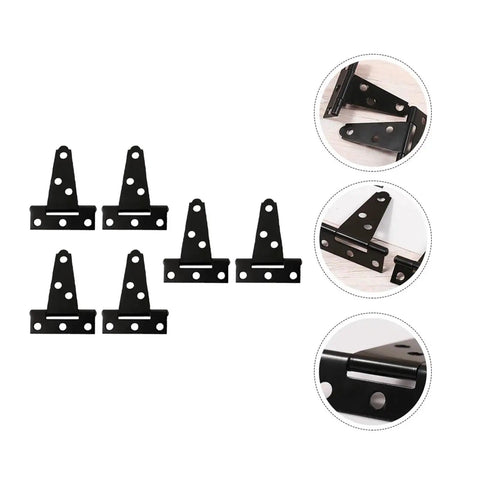 Rotating Concealed Cabinet Hinges Set Of Six Heavy Duty Door Fittings in black metal, displayed with close-up details and installation views