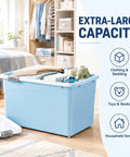 Hassle Free Stackable Storage Bins With Slick Rolling Wheels And Secure Tight Fitting Lids tailored for organizing clothing, toys, and books.