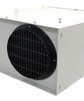 Versatile 1025 CFM Air Filtration System With Remote 3 Speed Portable On Wheels Or Ceiling Hanging, showing front grille