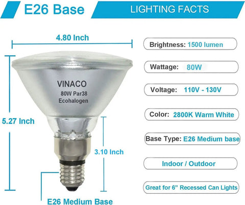 Straight Up Brightest Par38 Halogen Flood Light Bulbs 80W 120V 2800K Warm White Indoor Outdoor High Output Illumination For Kitchen Living Room No Sweat Setup Long Haul Workhorse