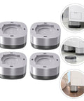 4 Pack Silicone Washing Machine Feet Pads, Anti Slip Leg Pads for Vibration Control, shown with washers for quieter operation.