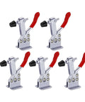 Beefy Toggle Clamp Set 2 4 8Pcs Horizontal And Vertical Quick Release Hand Clamps 27KG Holding Power shown with red handles, five clamps