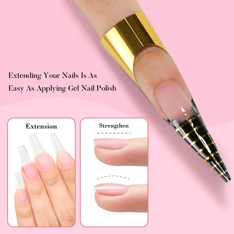 Builder Base Clear Gel Kit For Nails Sheer Color Gel Reinforcement Lacquer Hema Free Cruelty Free Vegan nail extension demo