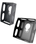 2-pack black square-slot cutters for oscillating tools; fits Dewalt 20V and Milwaukee M18 for cutting single-gang boxes.