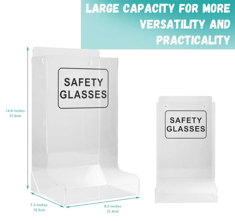 Sturdy Acrylic Safety Glasses Case and Goggles Organizer for Industrial Dental and Laboratory Environments, Transparent Holder