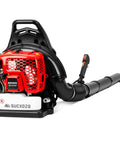 Beast Gas Backpack Leaf Blower 665 CFM 205 MPH for Landscaping and Yard Work, ergonomic design, side view.