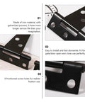 Close-up of Rotating Concealed Cabinet Hinges Set Of Six Heavy Duty Door Fittings with screw holes and durable finish.