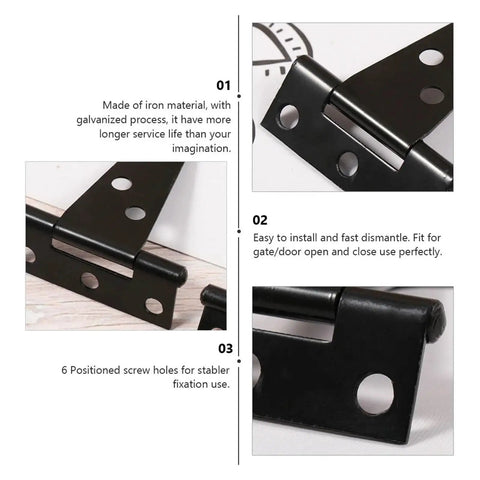 Close-up of Rotating Concealed Cabinet Hinges Set Of Six Heavy Duty Door Fittings with screw holes and durable finish.