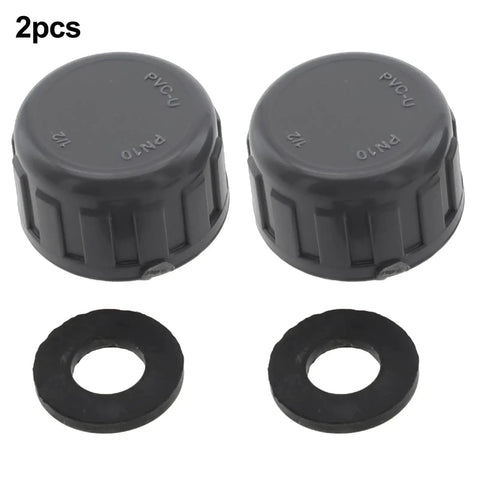 2pcs Seamless 2 Pc Round Female Threaded Hose Connector Caps With Durable Rubber Seals For 1 Inch Pipes. Top Quality Pipe Ends Blanking Kit That Fits Perfectly. Total Game Changer For Your Plumbing Projects Without Skipping A Beat.