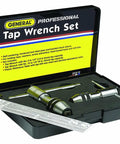 Pro Reversible Tap Wrenches Kit With Ratchet Holder And Reference Table For 0 To One Half Inch Taps Set of Two in black case