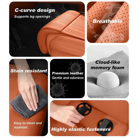C-curve design leg support cushion made of premium leather, featuring breathable and stain resistant materials for Mini Cooper SE Convertible.