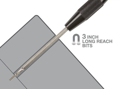 3-inch long reach bit from Everybit Tech Rescue Kit 46-Piece Electronics Toolkit With Precision Bits For Tight Spaces