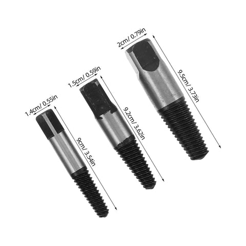 Solid Steel 8 Pc Broken Screw Extractor Kit For Easy Removal Of Stuck Bolts, Damaged Fasteners And Stripped Threads With Reverse Drill Bits To Get Your Car Back In Gear, three sizes