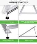 Installation steps for 41 Inch Adjustable Solar Panel Mount Brackets With Foldable Tilt Legs Aluminum Roof RV Boat Mounting Stand