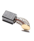 Close-up of a single carbon brush with a coiled spring from Genmitsu Carbon Brush Replacement Set 20 Carbon Brushes For Electric Motors Trimmers Compact Routers And Power Tools Pro Grade Easy Swap Compatible With Genmitsu And Other Brand Trimmer Routers Sized 8.89 5.84 31.24 Millimeters.