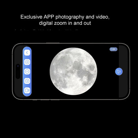 Wireless Eyepiece Camera for Telescopes and Microscopes, 2.8 Inch Display, 1080P Video Recording, moon view on smartphone app