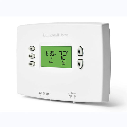 Front view of PRO 2000 5 Plus 2 Day Programmable Thermostat With Backlit Display, Horizontal Mount on white background