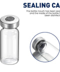 2ml Sterile Glass Injection Vials 12 Pack With Self Healing Ports And Aluminum Sealed Caps Empty Laboratory Vials, cap close-up