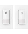 Single Pole Motion Sensor Light Switch With Grounding Wire, PIR Infrared Auto On Off For CFL LED, Matte White, 2 Pack