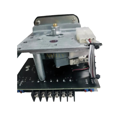 New Aftermarket Single Axis Joystick Proportional Controller For Genie Boom Lifts Replaces 24495gt close-up of wiring and metal mount.