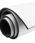 Heavy Duty Neoprene Foam Sheet With Knockout Grip Adhesive Backing For Straight Up Tough Shock Absorption And Slick Weather Seal Cuts Clean To Fit Any Garage Or Workshop Setup Today rolled up, showing layers of rubber material.