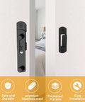 4 Pack 180 Degree Flip Sliding Barn Door Latches Stainless Steel Gate Locks for barn doors pet doors bathrooms matte black