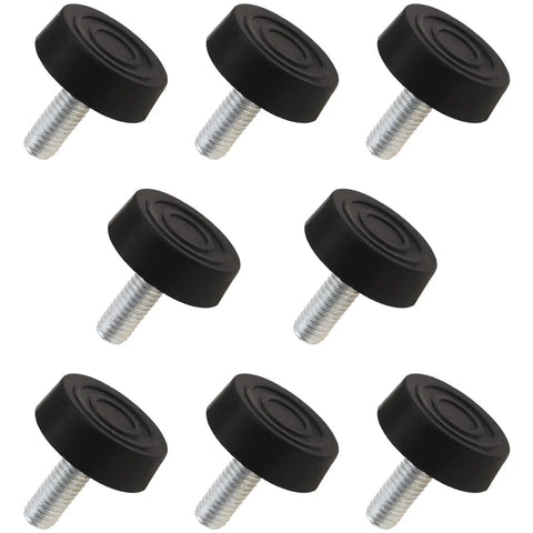 Eight Piece Adjustable Furniture Leveling Feet Set For Tables And Chairs With M6 Screws Black Table Leg Extenders 16mm Screw Length DIY Friendly Easy Install For Home Office School And Restaurant