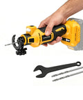 Cordless Drywall Cut-Out Tool Built For Pros With Brushless Rotary Saw, 28000 RPM, 3-Speed Depth Adjustable, LED Light, Compact Spiral Tool For Sheetrock And Wood Cutting, Compatible With 20V Batteries (Battery Not Included) with drill bits and wrench