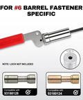 Super Heavy Duty Plunger Tool For #6 Barrel Nut Fasteners With Precision 0.158 Inch Fit, featuring alloy steel handle.