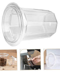 Clear plastic espresso dosing cup for coffee machines with anti scatter powder design, pro level coffee making supplies for home cafe use