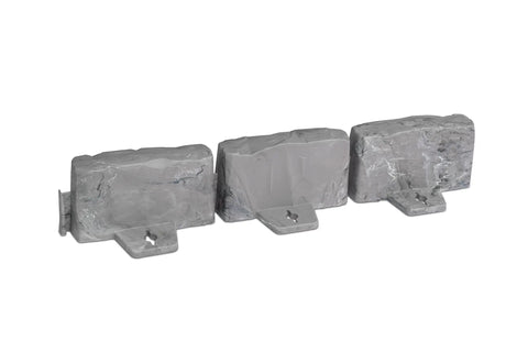 No-Dig Landscape Edging Kit With Anchoring Spikes Stone-Look Garden Border 15 Foot Set 2.7 Inch Tall Slate Gray pieces