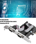 PCI Express To RS232 Serial Port Adapter Card With Two Port High Speed Data Converter For Industrial Automation And Data Acquisition Systems No Fuss Plug And Play Support showing dual ports and connectors.