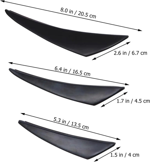 Cool Ride Upgrade For Chevy Traverse 2009-2025 Durable Rubber Bumper Canards Aero Winglets Spoiler Splitter Anti Scratch Trim Decorative Car Parts, 8.0 in rubber set