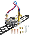 Heavy Duty Portable Torch Track Burner For No Sweat Gas Cutting With Dual Six Foot Guide Rails slices steel efficiently.