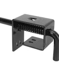Metal Trailer Gate Spring Lock, Secure Latch for Carry On Trailer, compact black steel design with spring-loaded mechanism.