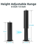 Heavy Duty Adjustable Furniture Legs Eight To Twelve Inches With Four Mounting Threads For Beds Sofas Cupboards Desks Solid Metal Replacement Supports