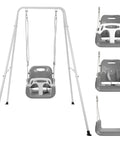 3 In 1 Toddler Swing Set For Backyard And Indoor Use, Kid Friendly Swing That Grows With Your Little One From 6 Months To 10 Years, Outdoor Indoor Swing With Detachable Modes, Sturdy Black Frame