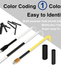 Adhesive Lined Heat Shrink Tubing Kit, 70 Piece Set In 7 Sizes With 3 To 1 Shrink Ratio, Black Wire Wrapping Tubing For Electronics And Auto Projects, UL Certified, Durable Industrial Grade, Value Packed displayed on white backdrop with color coding chart