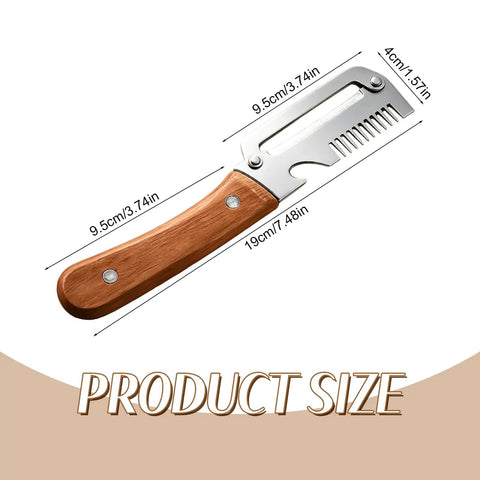 All In One Vegetable Peeler With Wooden Handle And Wide Stainless Steel Blade Perfect For Potatoes And Carrots 3 In 1 Peeler size guide