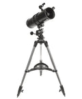 114mm Aperture Telescope With Slow Motion AZ Mount In Flat Black Finish Aurora Ii Reflector on tripod for stargazing